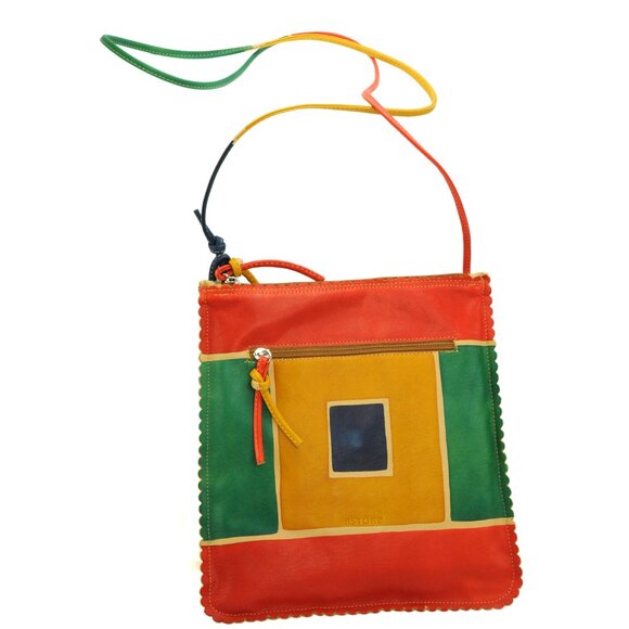 Astore Hand Painted Italian Leather Shoulder Bag - Picture 2 of 4